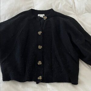 H&M Black Button Down Sweater